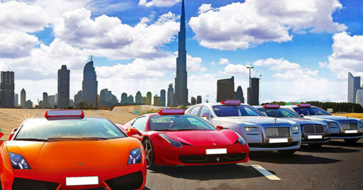 Dubai marina luxury cars.