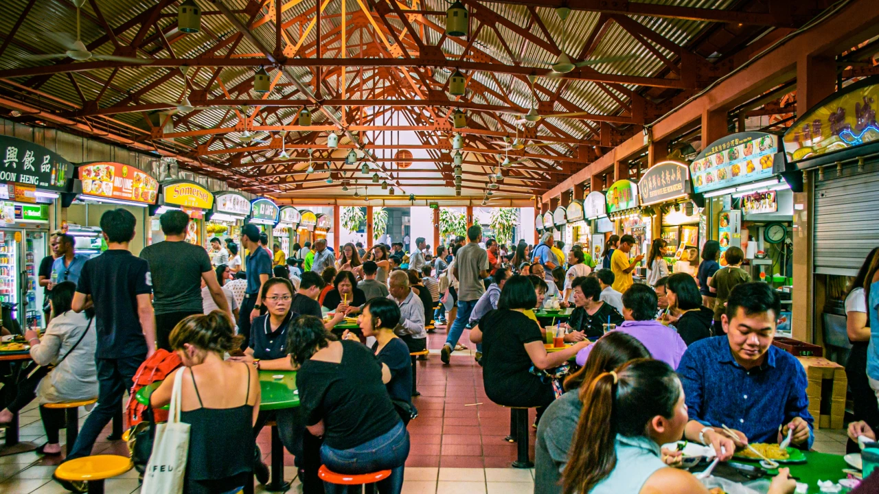 Hawker food centres in Singapore.